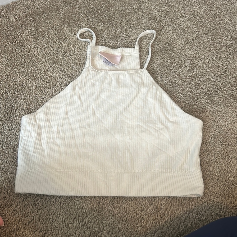 Stillwater tan/cream medium crop top